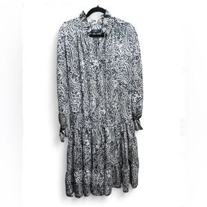 O.P.T Boho Long‎ Sleeve Maxi Over Sized Paisley Dress size XS Cottagecore Style